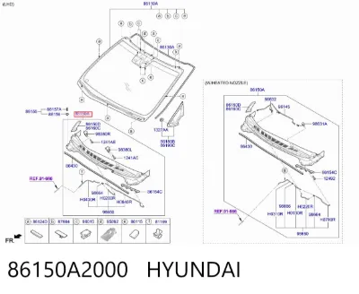 Решетка воздухозаборника салона HYUNDAI 86150A2000