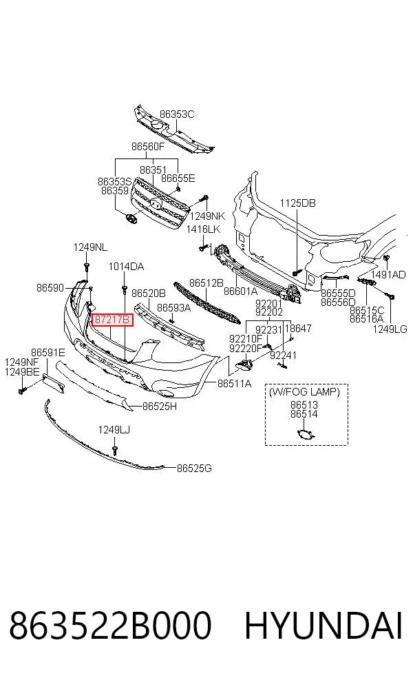  863522B000 Hyundai/Kia