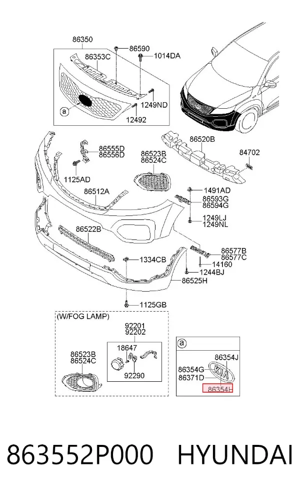  863552P000 Hyundai/Kia