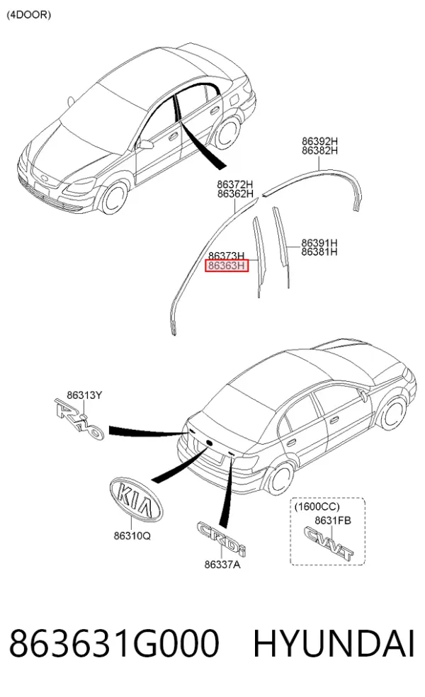  863631G000 Hyundai/Kia