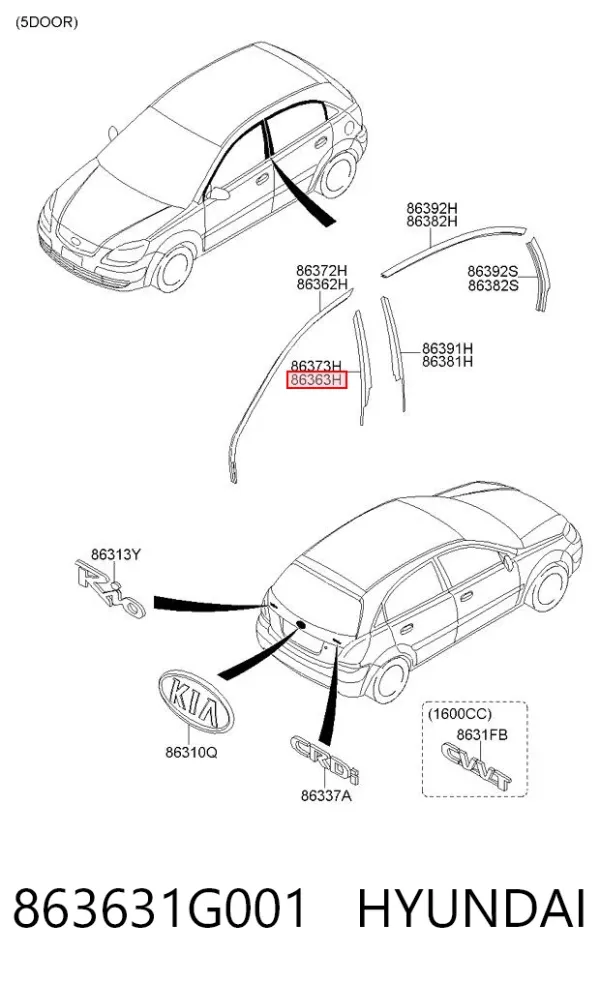  863631G001 Hyundai/Kia