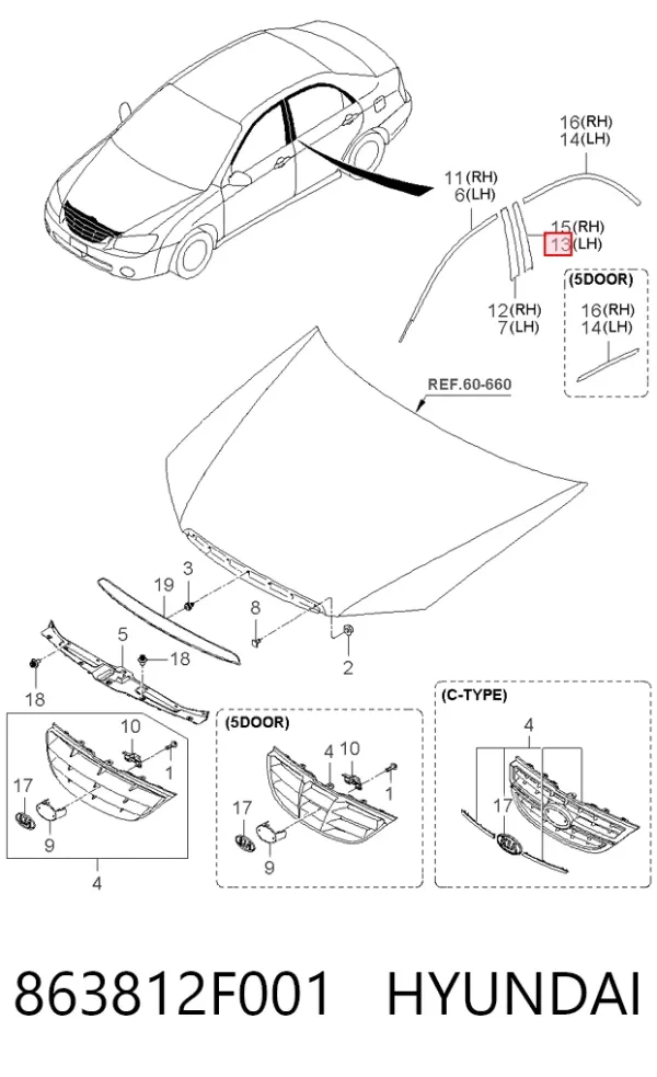  863812F001 Hyundai/Kia