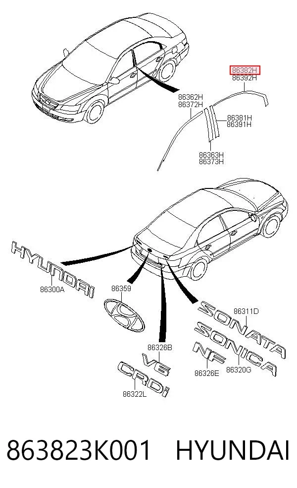 863823K001 Hyundai/Kia