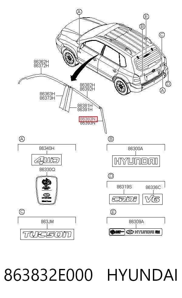  863832E000 Hyundai/Kia