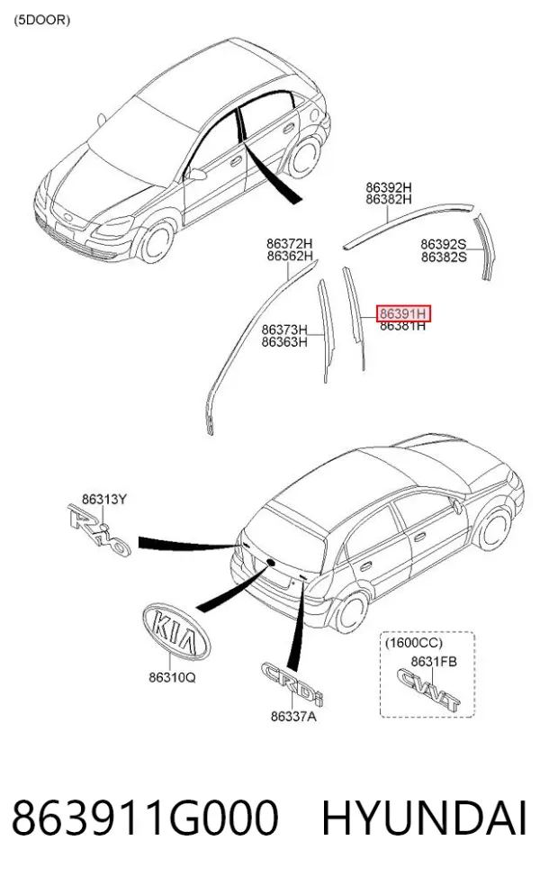 863911G000 Hyundai/Kia