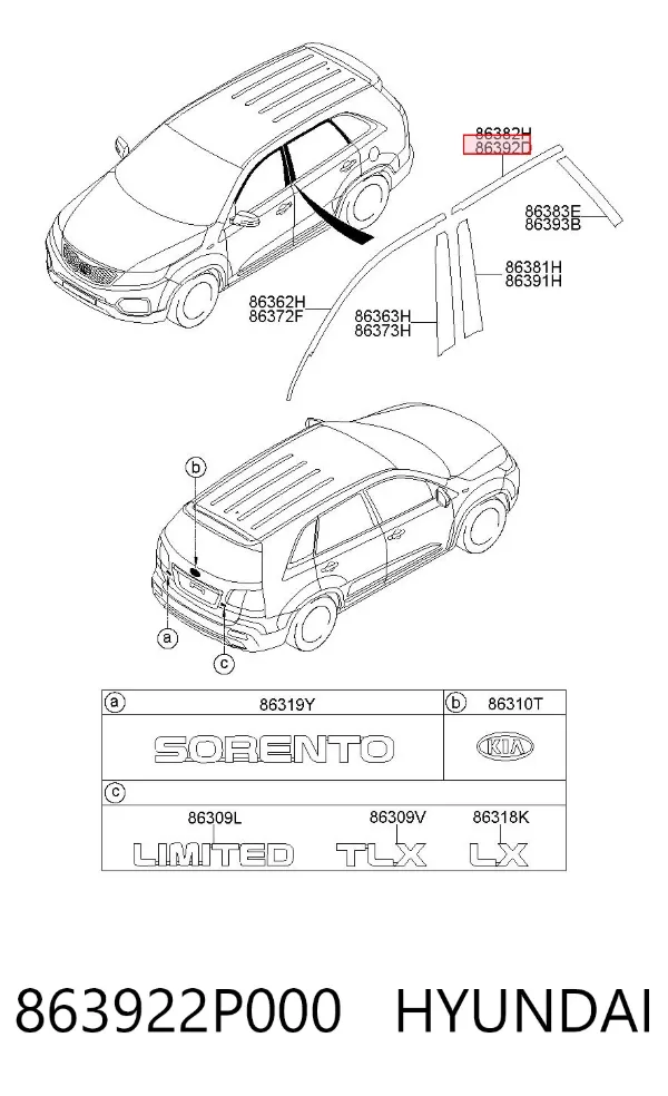  863922P000 Hyundai/Kia