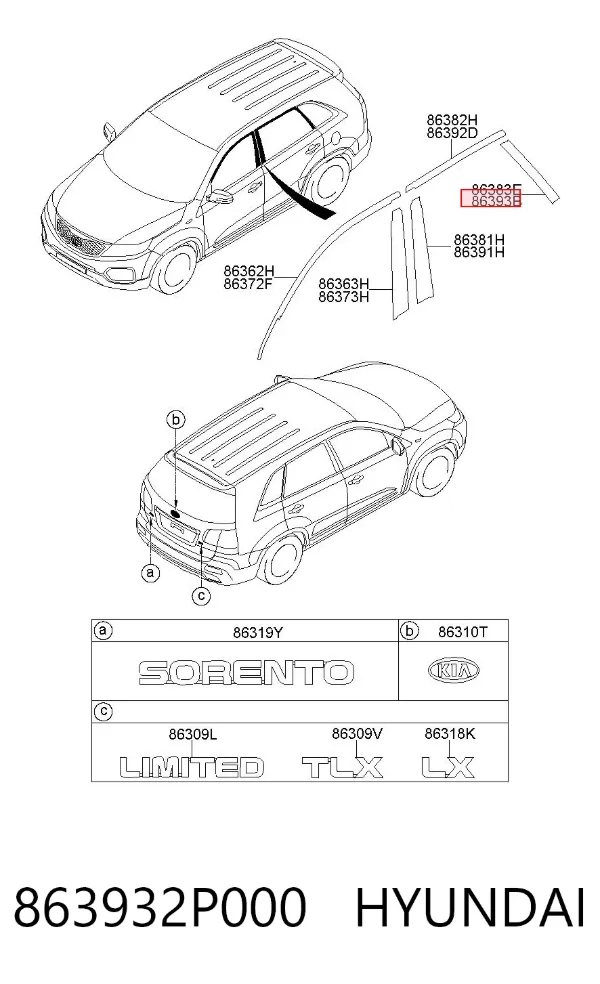  863932P000 Hyundai/Kia