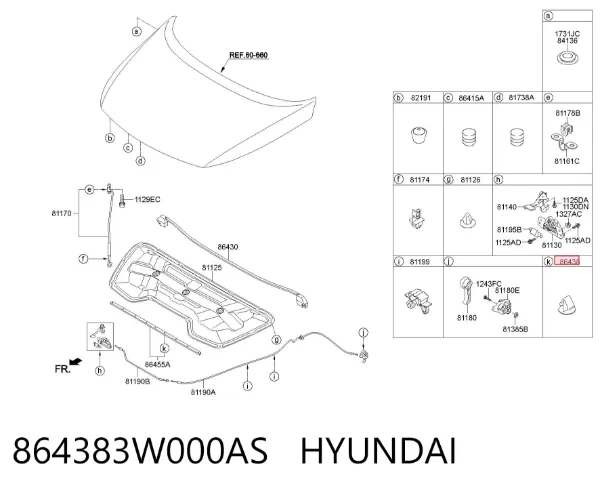  864383W000AS Hyundai/Kia