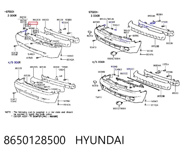 Передний бампер 8650128500 Hyundai/Kia