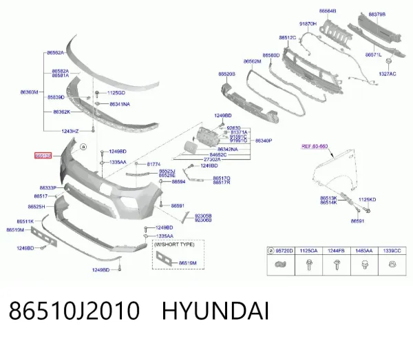 Бампер передний, верхняя часть 86510J2010 Hyundai/Kia