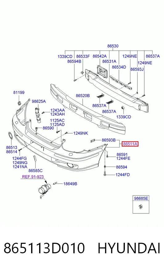 Передний бампер Hyundai Sonata IV