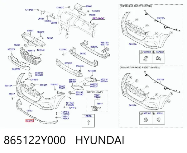 Накладка бампера переднего 865122Y000 Hyundai/Kia