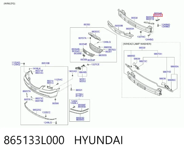 Кронштейн бампера переднего левый 865133L000 Hyundai/Kia