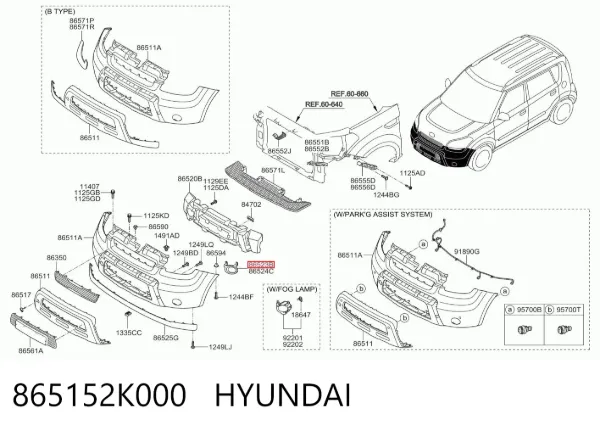 865152K000 Hyundai/Kia