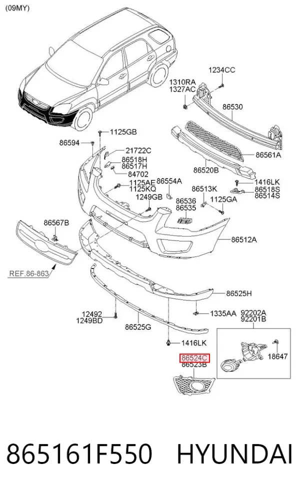  865161F550 Hyundai/Kia