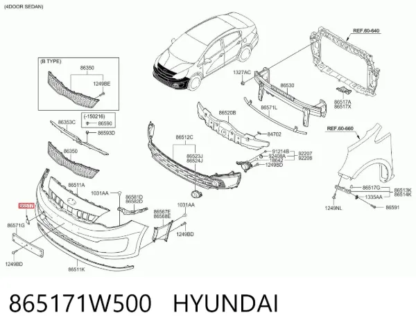  865171W500 Hyundai/Kia
