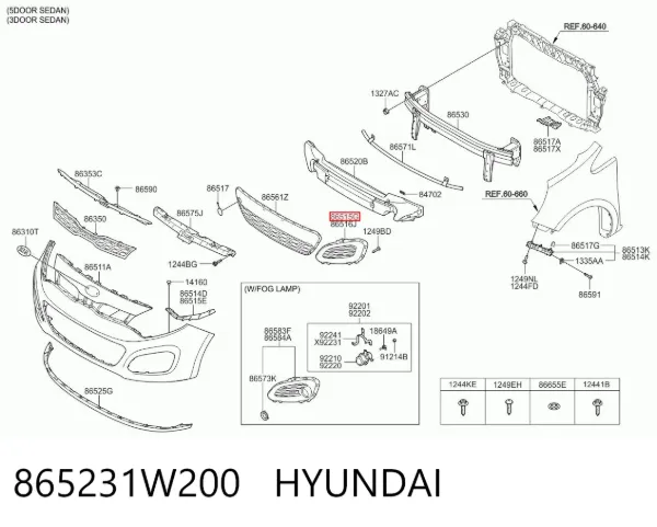  865231W200 Hyundai/Kia