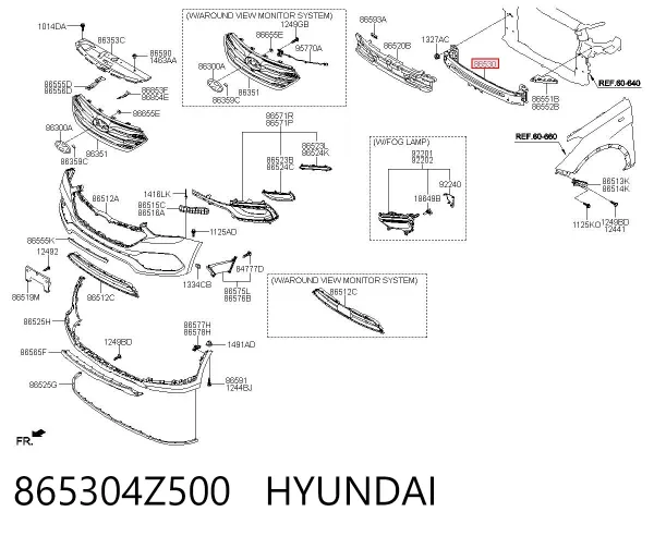 Усилитель переднего бампера 865304Z500 Hyundai/Kia
