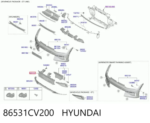 Решетка радиатора 86531CV200 Hyundai/Kia