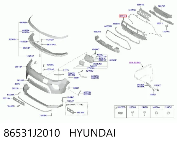 Решетка радиатора 86531J2010 Hyundai/Kia