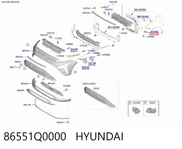 Кронштейн бампера переднего левый 86551Q0000 Hyundai/Kia