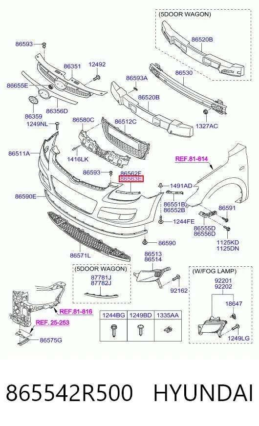  865542R500 Hyundai/Kia