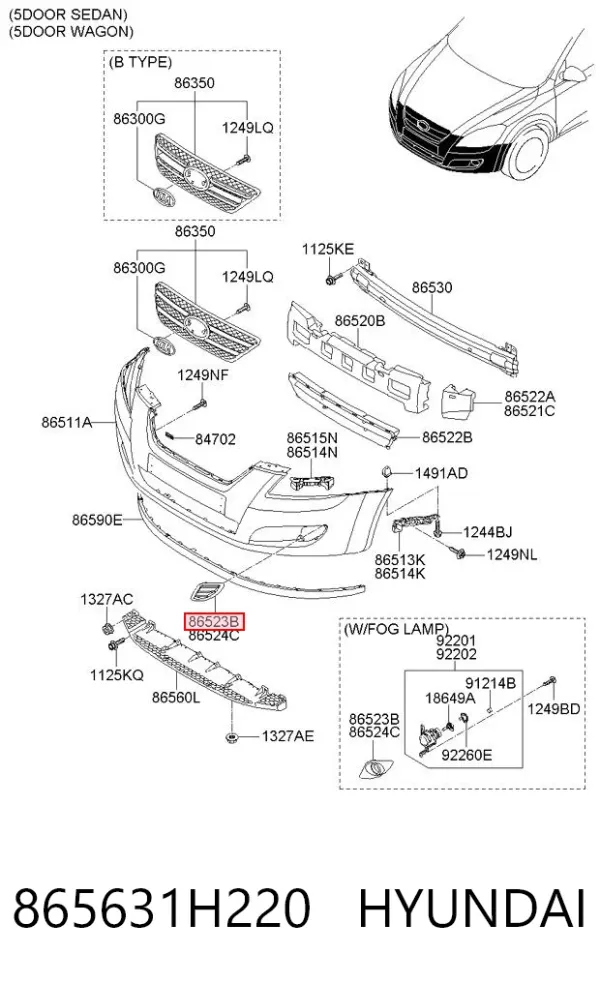  865631H220 Hyundai/Kia