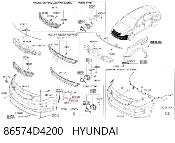  86574D4200 Hyundai/Kia
