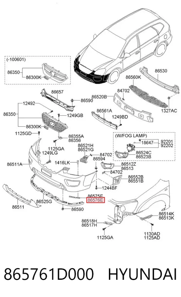  865761D000 Hyundai/Kia