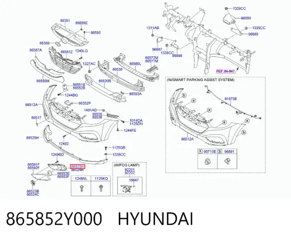 Решетка бампера переднего левая 865852Y000 Hyundai/Kia