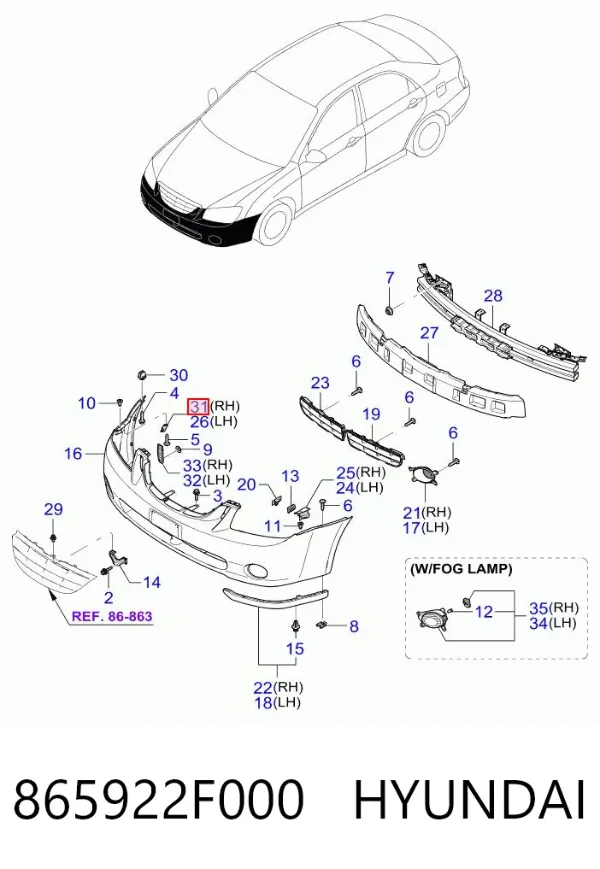  865922F000 Hyundai/Kia
