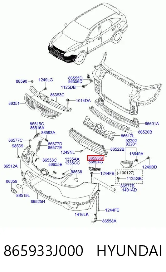 Кронштейн бампера переднего левый 865933J000 Hyundai/Kia