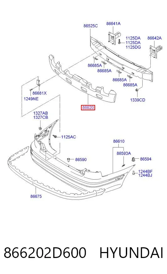 Абсорбер заднего бампера 866202D600 Hyundai/Kia
