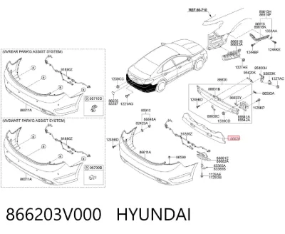 Абсорбер (наполнитель) бампера заднего HYUNDAI 866203V000