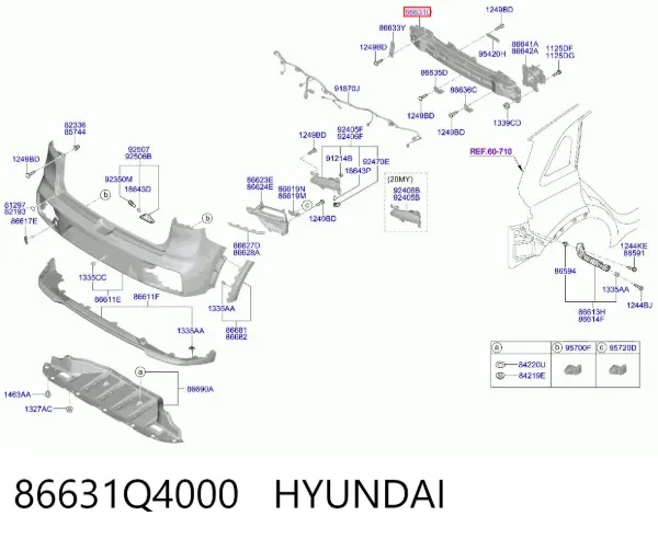 Усилитель заднего бампера 86631Q4000 Hyundai/Kia