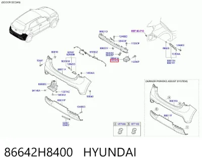 Кронштейн усилителя заднего бампера HYUNDAI 86642H8400
