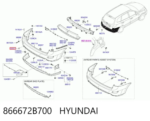  866672B700 Hyundai/Kia