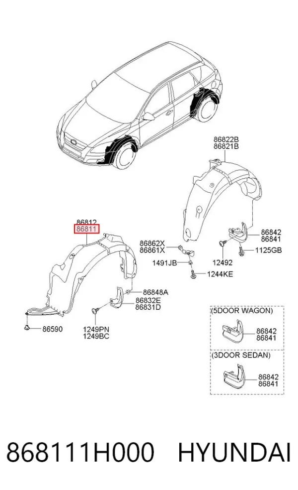 Подкрылок передний левый KIA Ceed ED