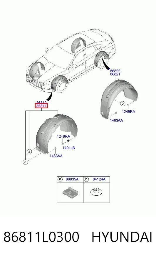 Подкрылок передний левый 86811L0300 Hyundai/Kia