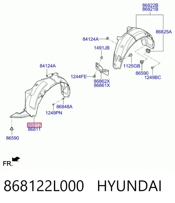 Подкрылок передний правый Hyundai I30 FD