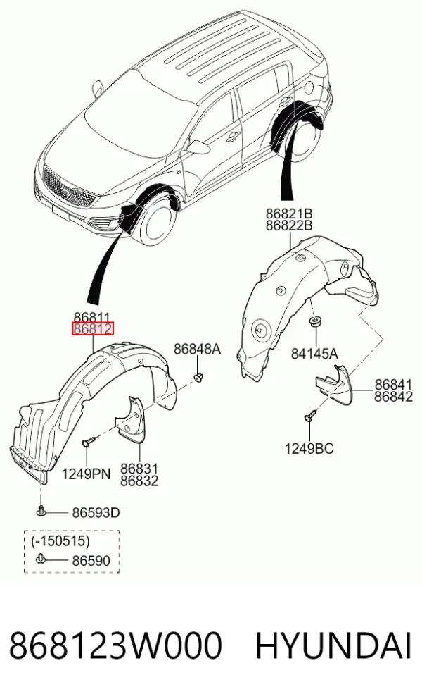 Подкрылок передний правый 4104FP1T Polcar