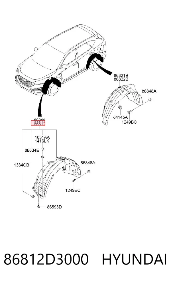 Подкрылок передний правый Hyundai Tucson III