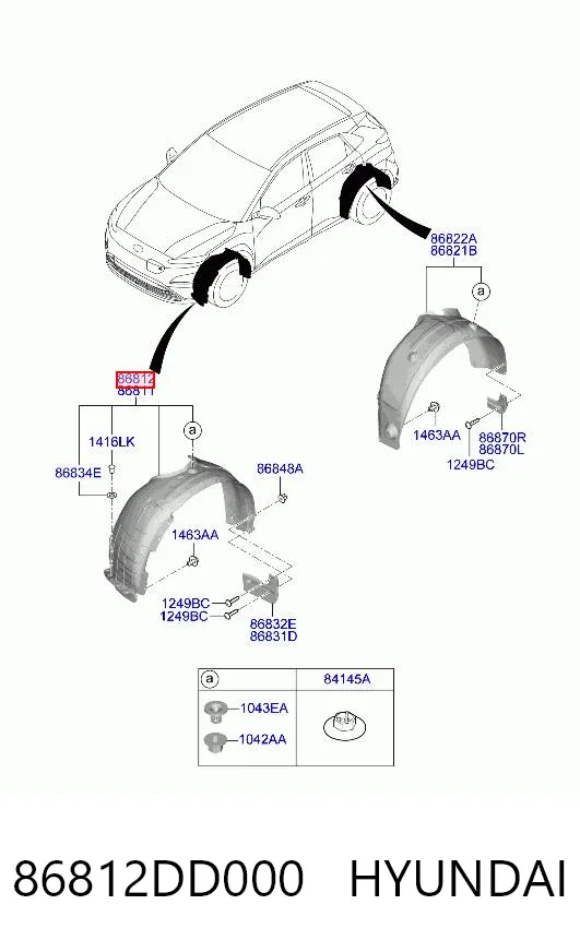 Подкрылок передний правый 86812DD000 Hyundai/Kia