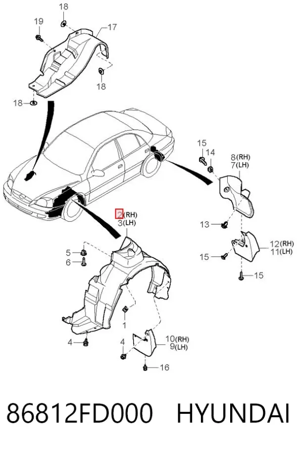 Подкрылок передний правый 4116FP1T Polcar
