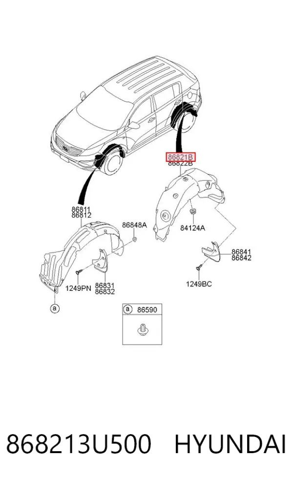 Подкрылок задний левый 868213U500 Hyundai/Kia