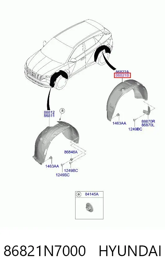 Подкрылок задний левый 86821N7000 Hyundai/Kia