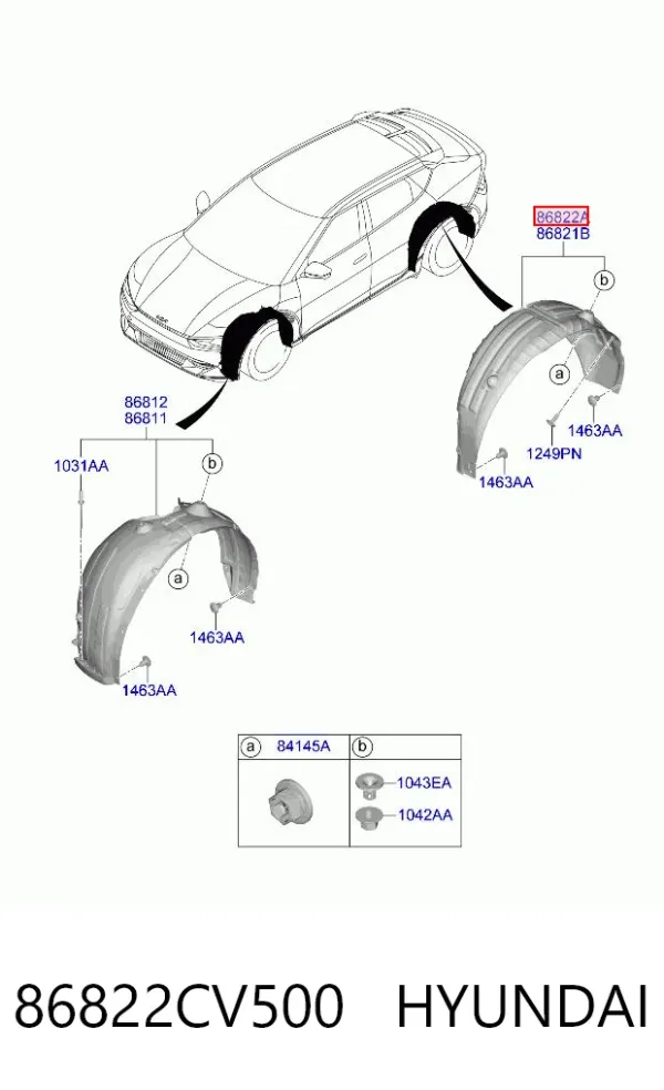 Подкрылок задний правый 86822CV500 Hyundai/Kia