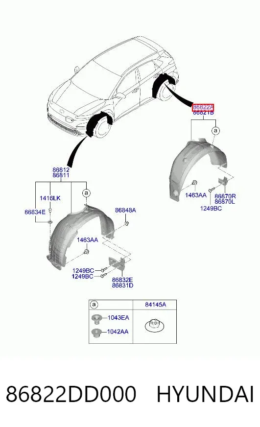 Подкрылок задний правый 86822DD000 Hyundai/Kia