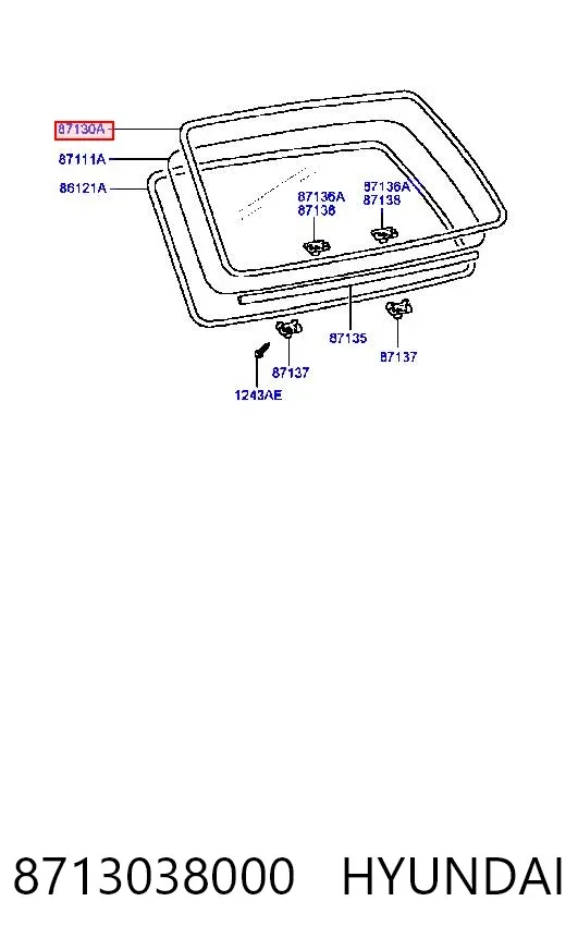 Молдинг стекла заднего 8713038000 Hyundai/Kia