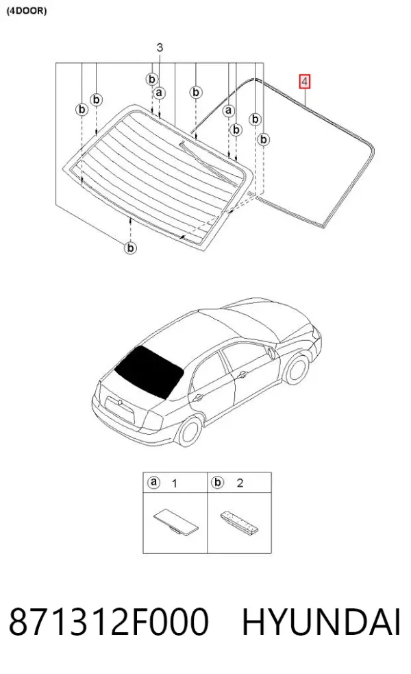 Молдинг стекла заднего 871312F000 Hyundai/Kia